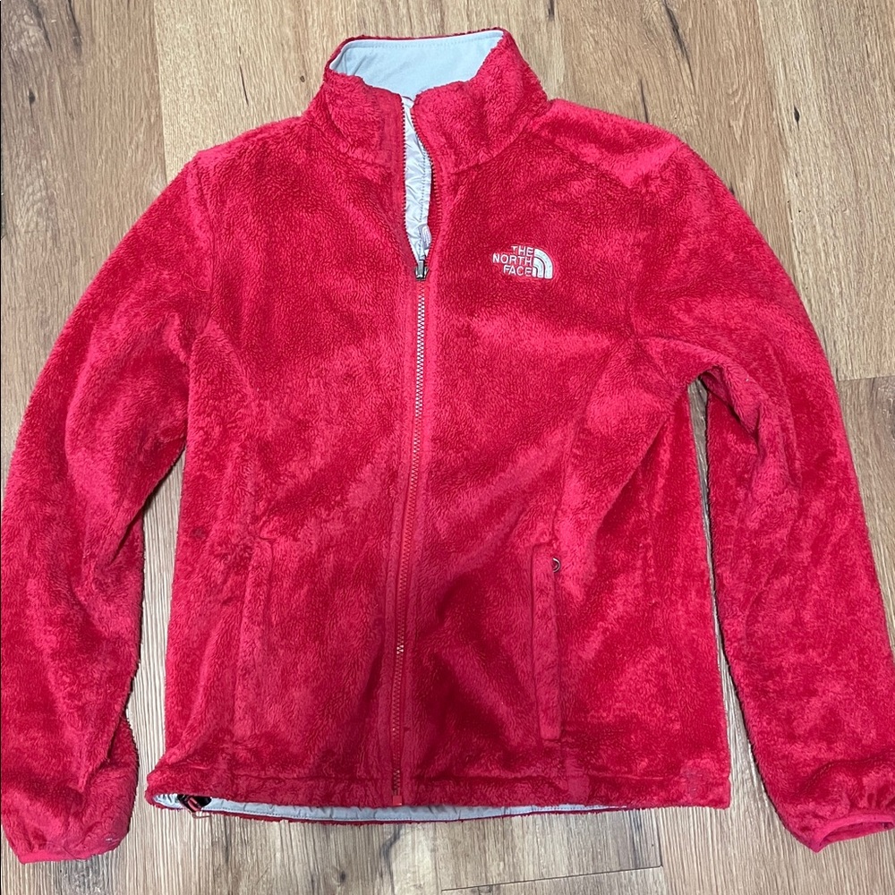 North Face Ocito full zip fuchsia fleece, size S